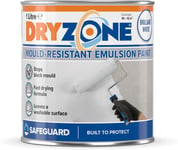 Dryzone Anti Mould Paint 1L Brilliant White Emulsion - Mould Resistant for 5 Ye