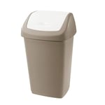 Tontarelli Poubelle Basculante 25L Aurora Taupe/Blanc