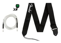 Fender Accessories Bundle Pack - Cable, Clip-On Tuner, Strap