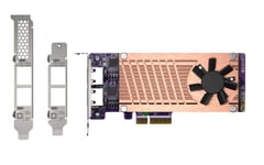 QNAP QM2-2P2G2T - Diskkontroller - M.2 NVMe Card / PCIe 3.0 (NVMe) - PCIe 3.0 x4  2.5 Gigabit Ethernet