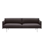 Muuto - Outline 3-Seater / Polished Aluminium Base Easy Leather Root