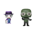 Funko POP! Heroes: Batman 1989 - The Joker With Hat and Cane - 1 in 6 Chance Of Receiving A Rare CHASE variant POP! 47709 & POP Movies: The Batman - The Riddler,Multicolor,59281