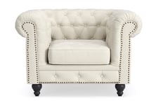 Chesterfield Deluxe Lenestol - Beige Lenestoler