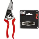 FELCO 9 Sécateur (coupe ø 25 mm, longueur 210 mm, sécateur pour gauchers, poignées en aluminium & 2/91 Jeu de 2 ressorts de rechange Pour sécateur Felco 2/4/7/8/9/10/11 (Import Allemagne)