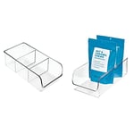 iDesign boîte de rangement à 3 compartiments, bac plastique moyen pour le placard ou le tiroir, transparent & Boîte de rangement pour placard, organisateur de cuisine en plastique de taille moyenne