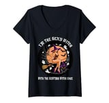 Womens I'm the Sexy Witch With Resting Witch Face Funny Halloween V-Neck T-Shirt