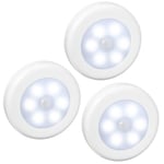 6 LED Nattlampor Infraröd Nattlampa LED-Sensorlampa Infraröd Sensorlampa Vit (3-pack) White