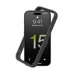 RhinoShield Coque Bumper Compatible avec [iPhone 15 Pro] | CrashGuard - Protection Fine Personnalisable - Absorption des Chocs [sans BPA] - Graphite