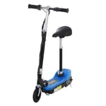 HOMCOM Foldable Powered Scooter 120W w/ Adjustable Seat and Brake, Blue