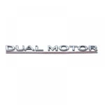 Tesla Model 3 Y Dubbelmotor Prestanda Emblem 3D Metall Bagageutrymme Emblem Dekal Klistermärke Kompatibel Dekorativ Tillbehör (dubbelmotor) Krom Silver