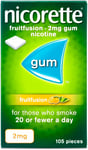 Nicorette Fruit Fusion Gum 2mg 105 Pack X 1