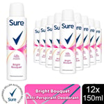 Sure Women Motion Sense Antiperspirant Deodorant, Bright Bouquet, 12 Pack, 150ml