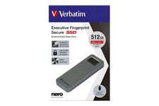 Verbatim Executive Fingerprint Secure - 512 GB - Ekstern SSD - USB 3.2 Gen 1 - 24 pin USB-C