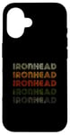 Coque pour iPhone 16 Love Heart Ironhead Tee Grunge Vintage Style Ironhead Noir