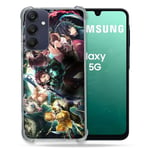 Cokitec Coque Renforcée pour Samsung Galaxy A16 5G Manga Demon Slayer Groupe