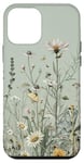 iPhone 12 mini Sage Green Boho Botanical Wildflowers Plants Case