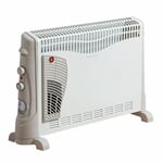 2000w Portable Electric Turbo Convector Heater Thermostat & Timer Free Standing