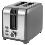 Salter EK4536GUNMETAL Cosmos 2-Slice Electric Toaster –7 Levels of Variable Browning Control, Defrost, Reheat and Cancel Functions, Removable Crumb Tray for Easy Cleaning, Indicator Lights, 930W, Grey