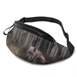 XCNGG Sac de taille en cours d'exécution Sac de taille de loisirs Sac de taille Sac de taille de mode Wolf in Forest Fanny Pack Lightweight Waist Pack Unisex Slim Hip Bum Bag with Adjustable Strap Run