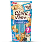 INABA Churu Bites - Friandise pour Chat en Bouchées au Thon et Pétoncle, Enrobage au Poulet - Moelleux et Crémeux - 3 Tubes x 10g