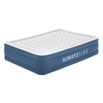 Bestway AlwayzAire Matelas Gonflable 2 Places avec Double Pompe électrique intégrée - 203 cm x 152 cm x 46 cm - Gris Clair/Bleu