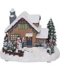 Winterville Hus, batteridrift og timer, bredde 23 cm, Flerfarget - LAGERSALG