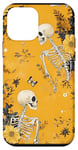 Coque pour iPhone 12 mini Jaune Bohème Floral Squelettes Dancing Night Sky Cool Goth