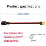 Connecteur de panneau solaire pour moteur d'entraînement central,câble d'extension de port de pôle d'alimentation,générateur portable,30A,mâle vers panneau solaire,count60 - Type 3.0FT