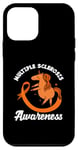 Coque pour iPhone 12 mini Ruban orange licorne pour sensibilisation à la sclérose en plaques