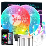 HOVVIDA Ruban LED 20M, 2x10M, 24 LED/Mètre, 24V RVB Bande LED, 480 LED, APP et Télécommande, Synchronisation de la Musique, Mode Minuterie, pour Chambre, Salle de Jeux, Fête, Festival