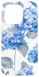 Coque pour iPhone 15 Pro Aquarelle Floral Bleu Hortensias Pretty Blue Floral