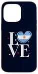 Coque pour iPhone 14 Pro Max Drapeau argentin coeur drôle I Love Argentina