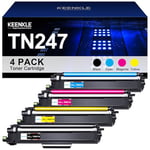 KEENKLE TN247 TN-243CMYK Cartouche de Toner Compatible pour Brother TN243CMYK TN243 pour DCP-L3550CDW MFC-L3750CDW MFC-L3770CDW HL-L3210CW HL-L3270CDW MFC-L3710CW (Noir Cyan Jaune Magenta, Pack de 4)