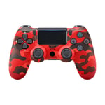 Manette De Jeu Ps4 P4 Sans Fil Bluetooth Avec Vibration Pour Console De Jeu Ps4 Boîte De Jeu Camouflage Rouge