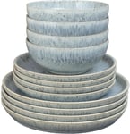 Denby - Halo Speckle Coupe Dinner Set For 4 - 12 Piece 12 - 4 