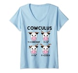 Womens Cowculus Math Cowculus Funny Cow V-Neck T-Shirt