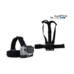 Fixation frontale tête + Harnais poitrine pour GoPro HD 3 / 3+ / 2