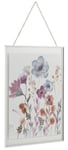 Pastel FLORAL Glass Print Flower Pretty Framed Picture Wall HANDING CHAIN