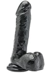 Get Real Svart Dildo 19 cm - Svart löspenis med sugpropp - Sexleksaker