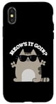 Coque pour iPhone X/XS Jeu de mots amusant pour chats Meow's It Going