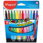 Maped Pochette de 12 feutres coloriage Color Peps Longlife - pointe moyenne coloris assortis