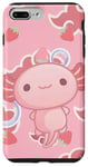 iPhone 7 Plus/8 Plus Cute Kawaii Axolotl Cat Aesthetic Pink Cloud Case