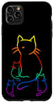 Coque pour iPhone 11 Pro Max Chaton arc-en-ciel famille chat enfant bébé