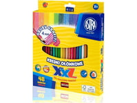 Astra Hexagonal Pencil Crayons 48 Colors 4 Mm Graphite