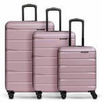 Franky Munich 4.0 Set de valises à 4 roulettes 3 pièces avec soufflet extensible shiny rose (TAS014337)