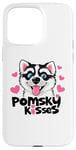 Coque pour iPhone 15 Pro Max Funny Pomsky Lover Kisses Puppy Dog Mom Pomskies