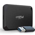 Crucial X9 1TB Portable External SSD with USB-A Adapter - Up to 1050MB/s, External Solid State Drive, Works with PlayStation, Xbox, PC and Mac, USB-C 3.2 - CT1000X9SSD902