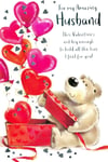 HUSBAND VALENTINE CARD Large 9"x6" LOVELY WORDS VALANTINES VALENTINES HEARTS