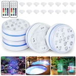 Lumières LED submersibles pour piscine et aquarium - Orelpo - 16 couleurs - télécommande RF - lot de 4