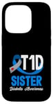 Coque pour iPhone 14 Pro Sensibilisation au diabète de type 1 T1D Sister